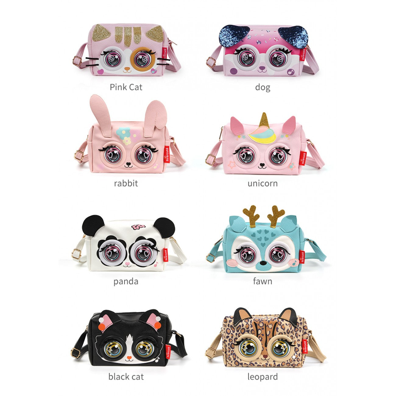 Supercute Talking Elf Interactive Messenger Bag Toy for Kids – Music, Sleep & Voice Modes | 6 Variants – Unicorn, Rabbit, Panda, Leopard, Black Cat & Fawn | Gift Box Packed | 3+ Years