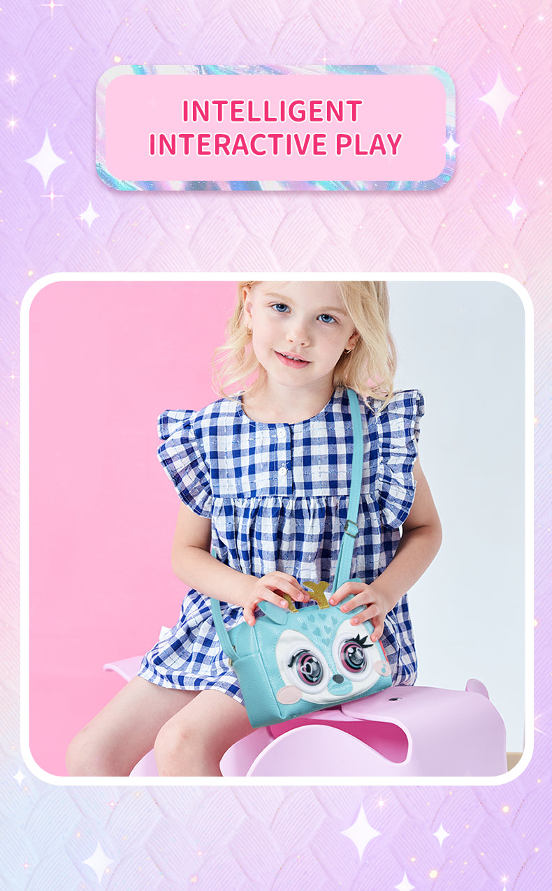 Supercute Talking Elf Interactive Messenger Bag Toy for Kids – Music, Sleep & Voice Modes | 6 Variants – Unicorn, Rabbit, Panda, Leopard, Black Cat & Fawn | Gift Box Packed | 3+ Years