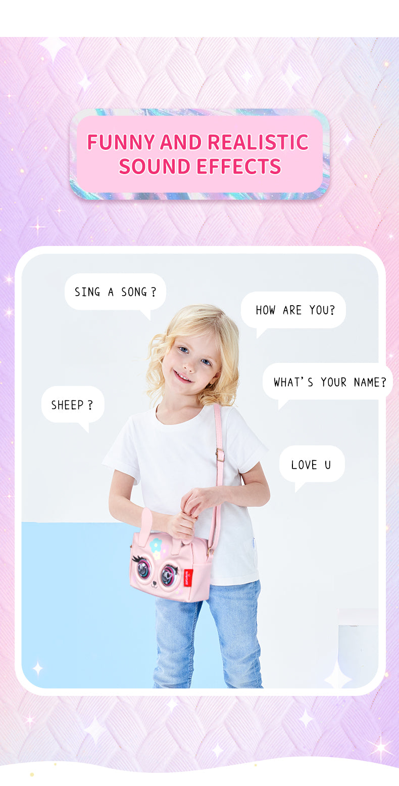 Supercute Talking Elf Interactive Messenger Bag Toy for Kids – Music, Sleep & Voice Modes | 6 Variants – Unicorn, Rabbit, Panda, Leopard, Black Cat & Fawn | Gift Box Packed | 3+ Years