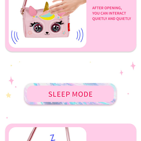 Supercute Talking Elf Interactive Messenger Bag Toy for Kids – Music, Sleep & Voice Modes | 6 Variants – Unicorn, Rabbit, Panda, Leopard, Black Cat & Fawn | Gift Box Packed | 3+ Years