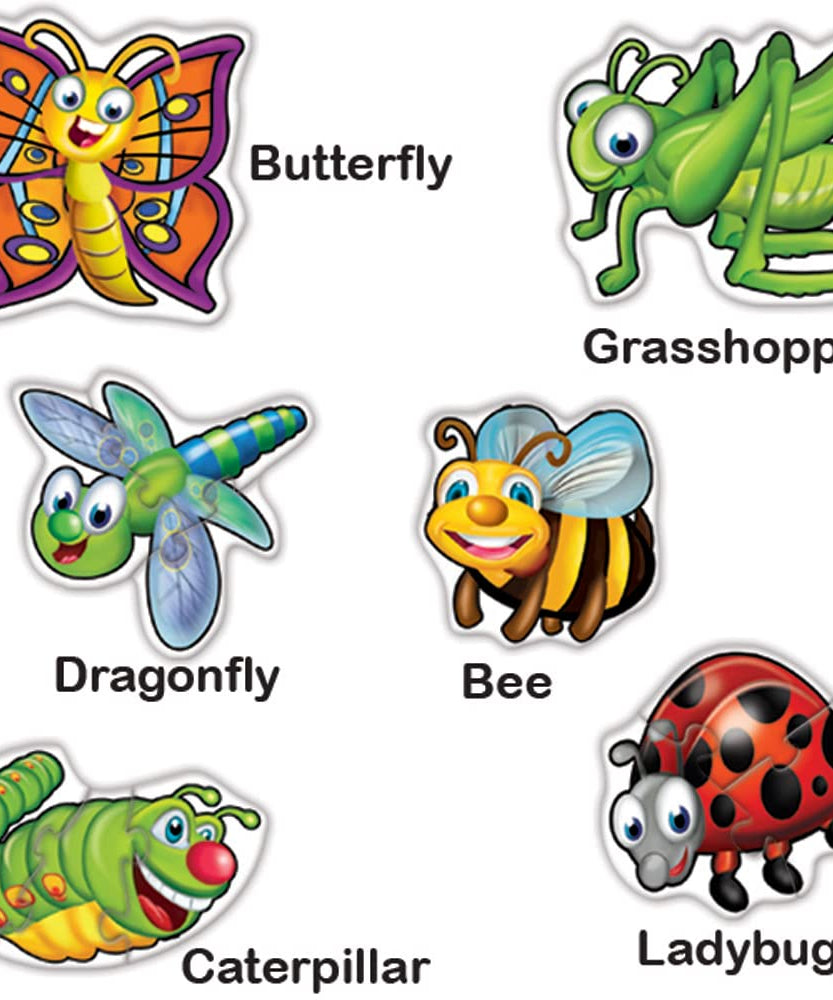 Toykraft My First Insects Puzzles Six 3-Piece Puzzles for Toddlers | Colorful, Engaging & Educational Jigsaw Puzzle for Ages 2+ - MINIMEE KIDS