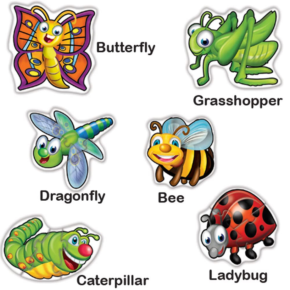 Toykraft My First Insects Puzzles Six 3-Piece Puzzles for Toddlers | Colorful, Engaging & Educational Jigsaw Puzzle for Ages 2+ - MINIMEE KIDS
