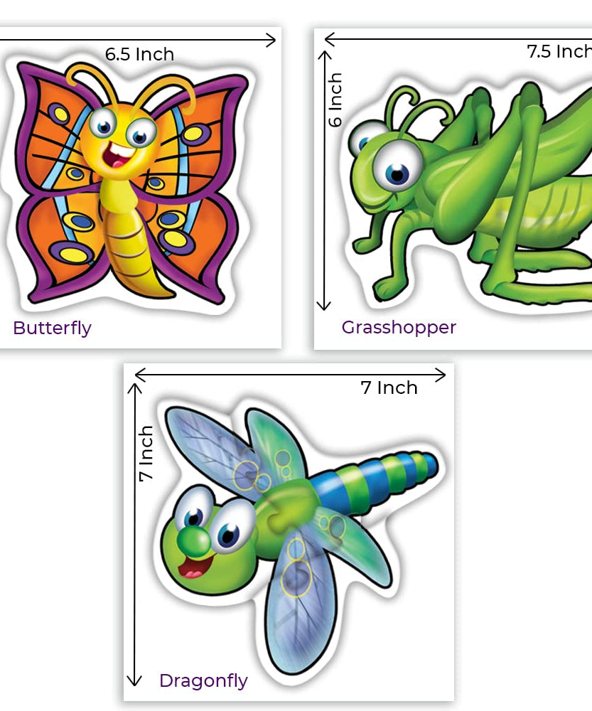 Toykraft My First Insects Puzzles Six 3-Piece Puzzles for Toddlers | Colorful, Engaging & Educational Jigsaw Puzzle for Ages 2+ - MINIMEE KIDS