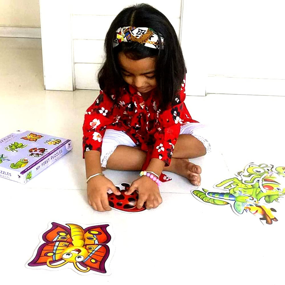 Toykraft My First Insects Puzzles Six 3-Piece Puzzles for Toddlers | Colorful, Engaging & Educational Jigsaw Puzzle for Ages 2+