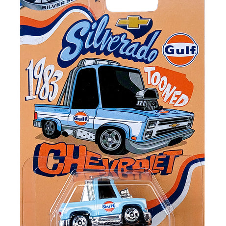 Hot Wheels Silver Series Toon'd '83 Chevy Silverado | Gulf Series (3/5) | 1:64 Scale Die-Cast Truck for Kids & Collectors Aged 3+