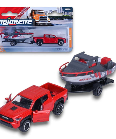 Majorette City Trailers Die-Cast Vehicle Set with Trailer – Metal Miniature Toy Vehicles | 6 Assorted Variants | Moving Parts | 13cm Collectible Toy Cars for Kids 3+ Years - MINIMEE KIDS