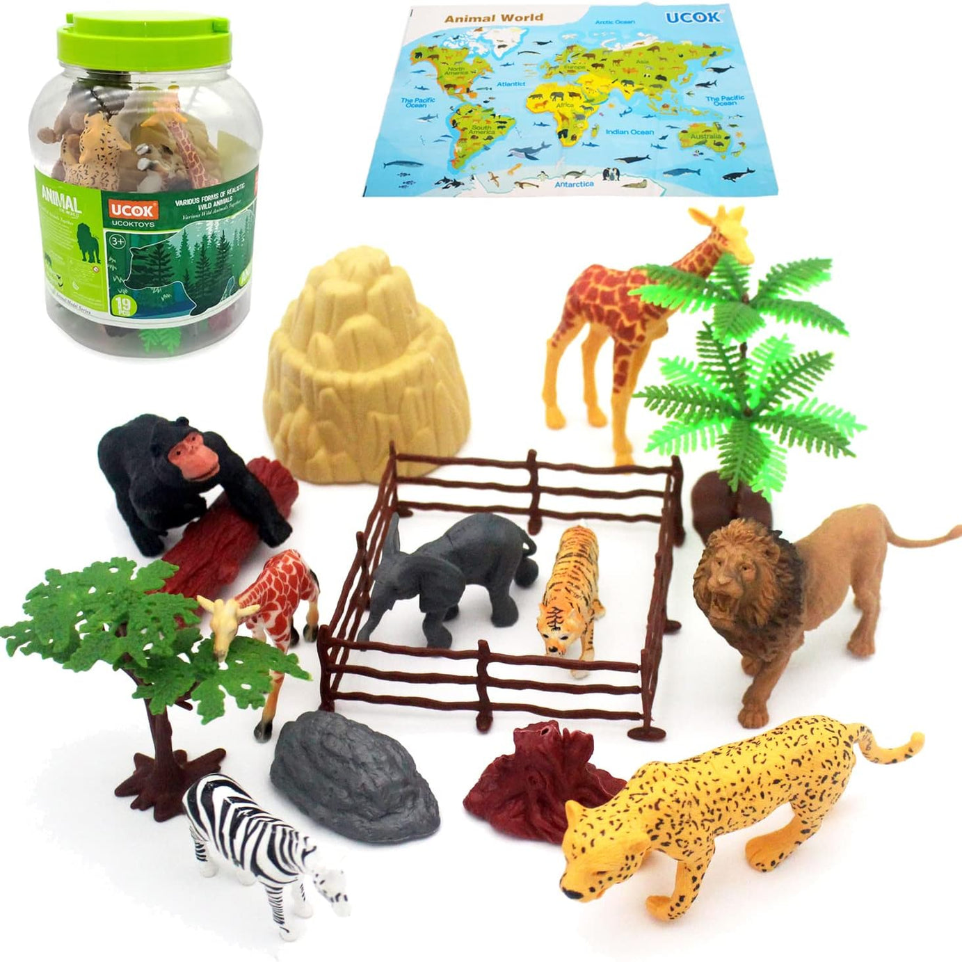 UCOK Animal The World Wildlife Type 19 Piece Animals Set
