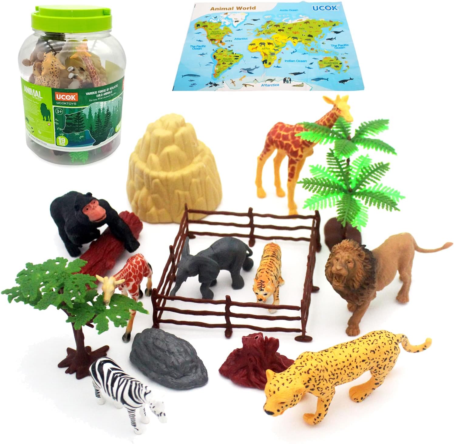 UCOK Animal The World Wildlife Type - 19 Piece Animals Set