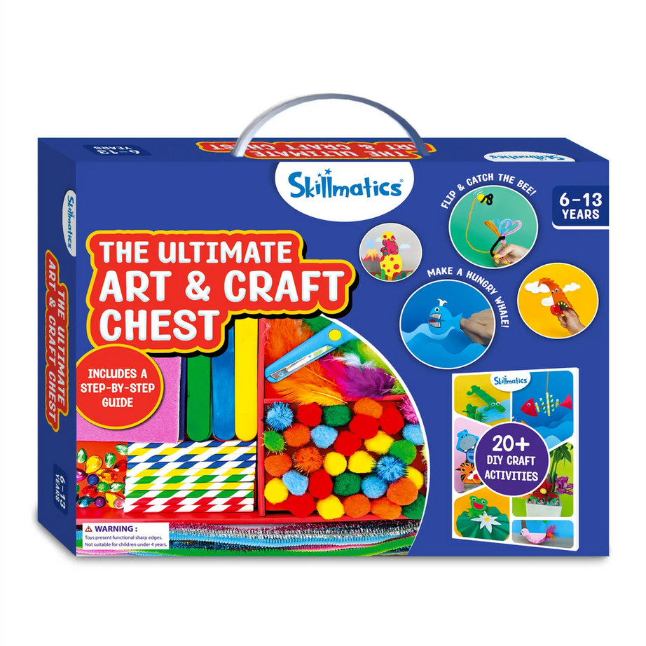 Skillmatics Ultimate Art & Craft Chest for Kids (Ages 6-13) | 20+ DIY Craft Activities