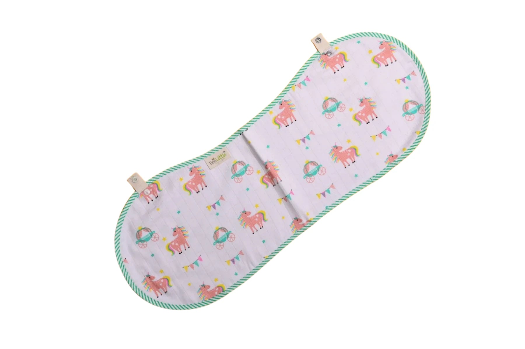 BeeLittle Organic Magic Unicorn Muslin Burpy Bib - 100% Cotton - 23"x9.5"