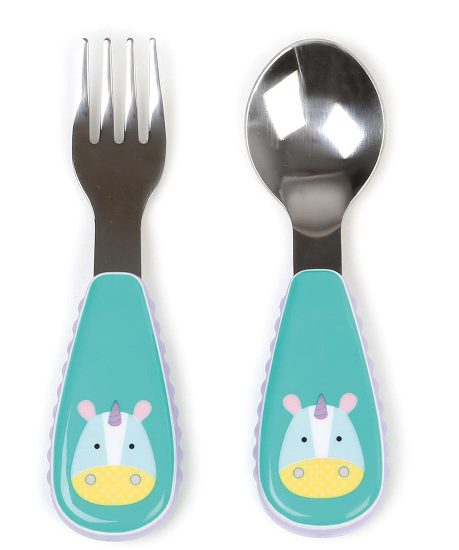 Skip Hop Zootensils Fork & Spoon Set | Utensils for Toddlers 12+ Months - MINIMEE KIDS
