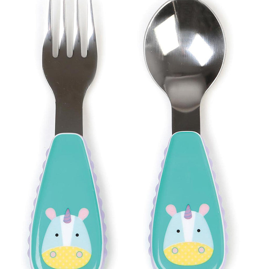 Skip Hop Zootensils Fork & Spoon Set | Utensils for Toddlers 12+ Months - MINIMEE KIDS