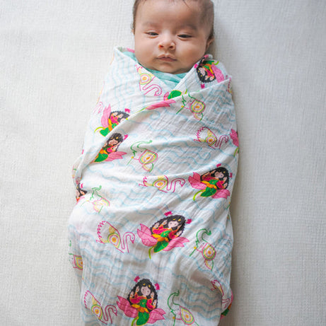 Tiber Taber Goddess Lakshmi Printed Unisex Swaddle - 100% Cotton Double Gauze