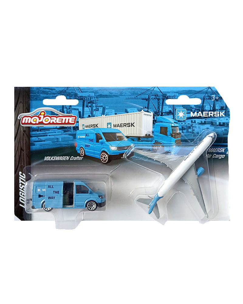 Majorette Logistic Transporter Die-Cast Vehicle - Maersk Edition (3 Variants) | Realistic Design | 2025 Model | High-Quality Metal & Plastic Build
