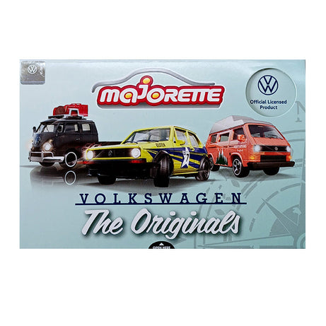 Majorette Volkswagen The Originals 2-Vehicle Gift Pack (3 Assorted Sets) | Officially Licensed Die-Cast Cars with Accessories & Sticker Sheet, for Kids & Collectors Aged 3+