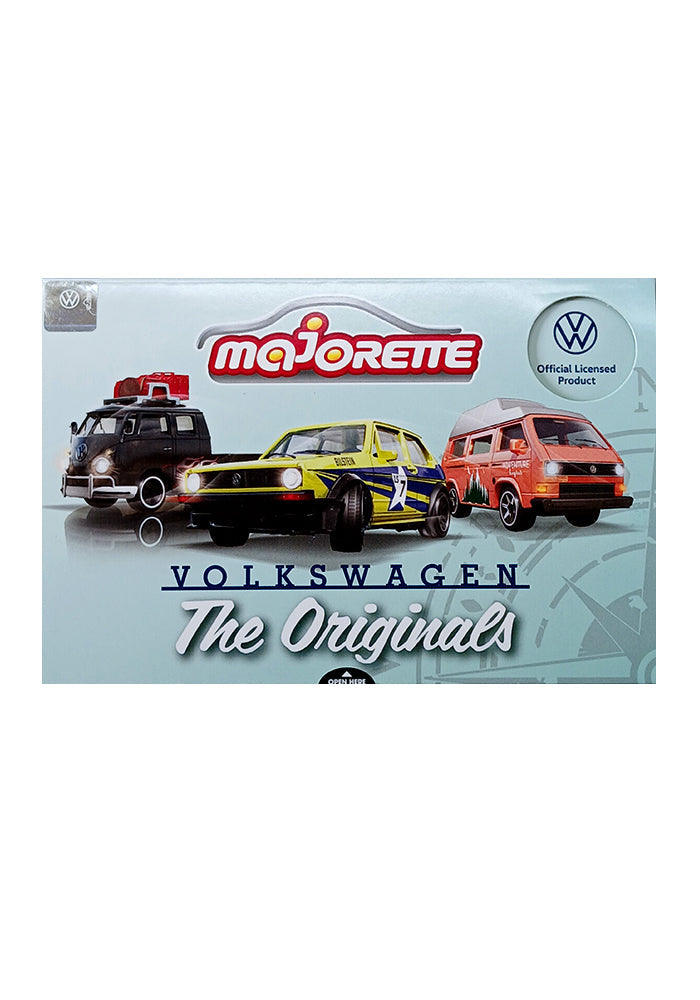 Majorette Volkswagen The Originals 2-Vehicle Gift Pack (3 Assorted Sets) | Officially Licensed Die-Cast Cars with Accessories & Sticker Sheet, for Kids & Collectors Aged 3+