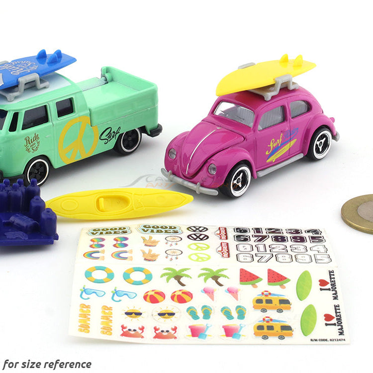 Majorette Volkswagen The Originals 2-Vehicle Gift Pack (3 Assorted Sets) | Officially Licensed Die-Cast Cars with Accessories & Sticker Sheet, for Kids & Collectors Aged 3+