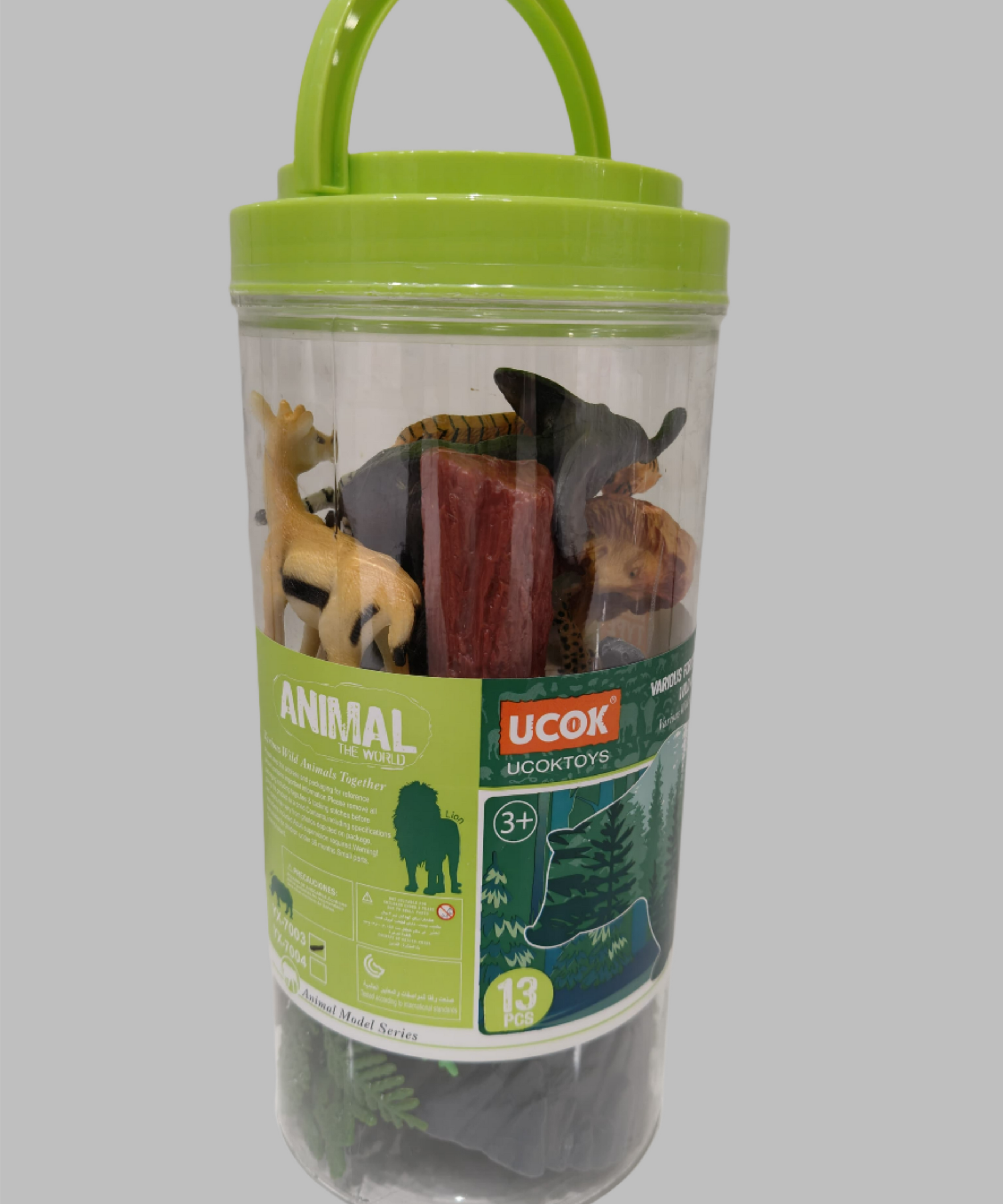 UCOK Toys Animal The World - Wild Type Animals - 13 Pieces with Portable Box - MINIMEE KIDS