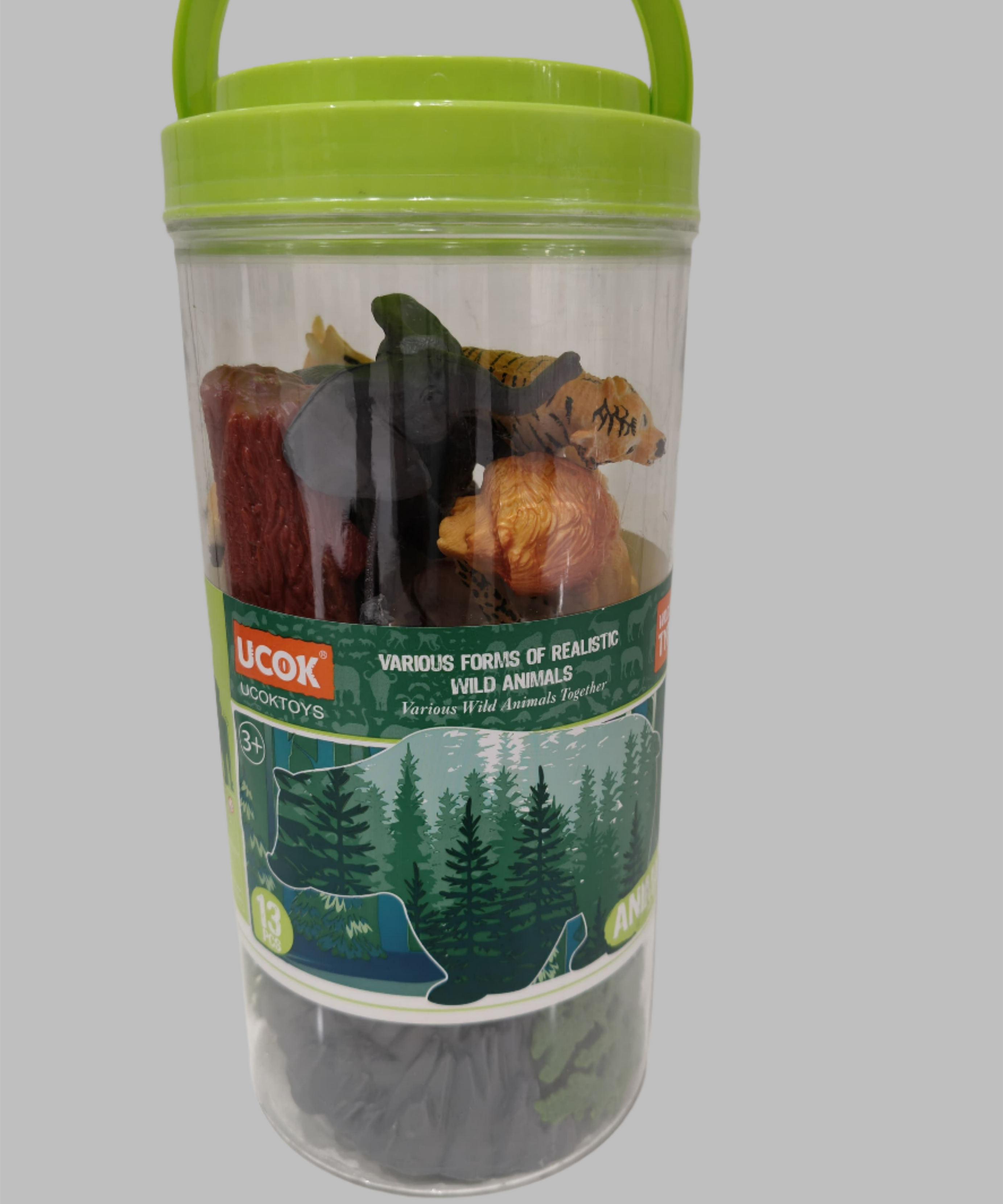 UCOK Toys Animal The World - Wild Type Animals - 13 Pieces with Portable Box - MINIMEE KIDS