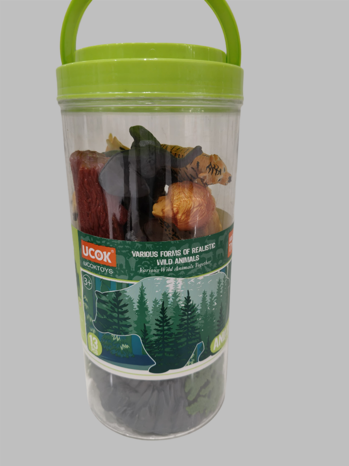 UCOK Toys Animal The World - Wild Type Animals - 13 Pieces with Portable Box - MINIMEE KIDS