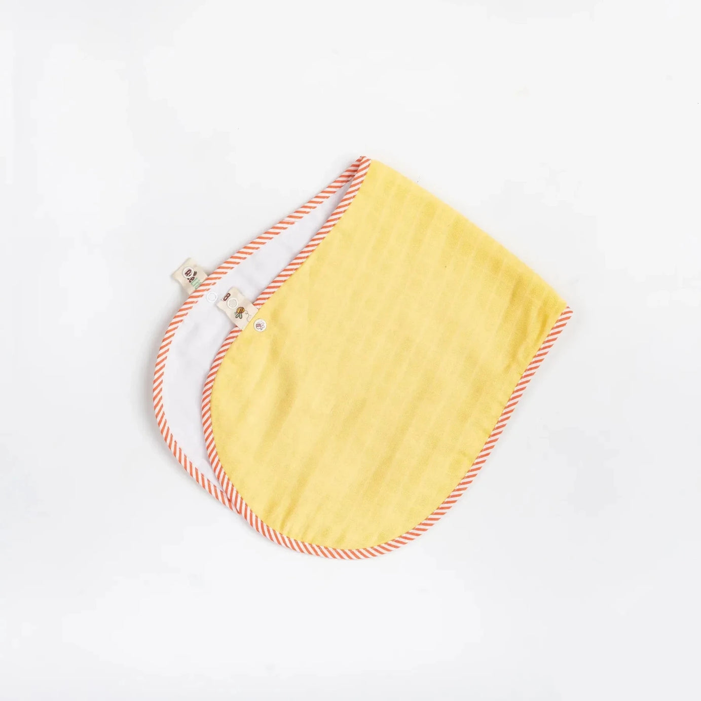 BeeLittle Organic Muslin Burpy Bib - Yellow | Ultra-Soft, Multi-Functional Bib and Burp Cloth | 58 cm x 23 cm