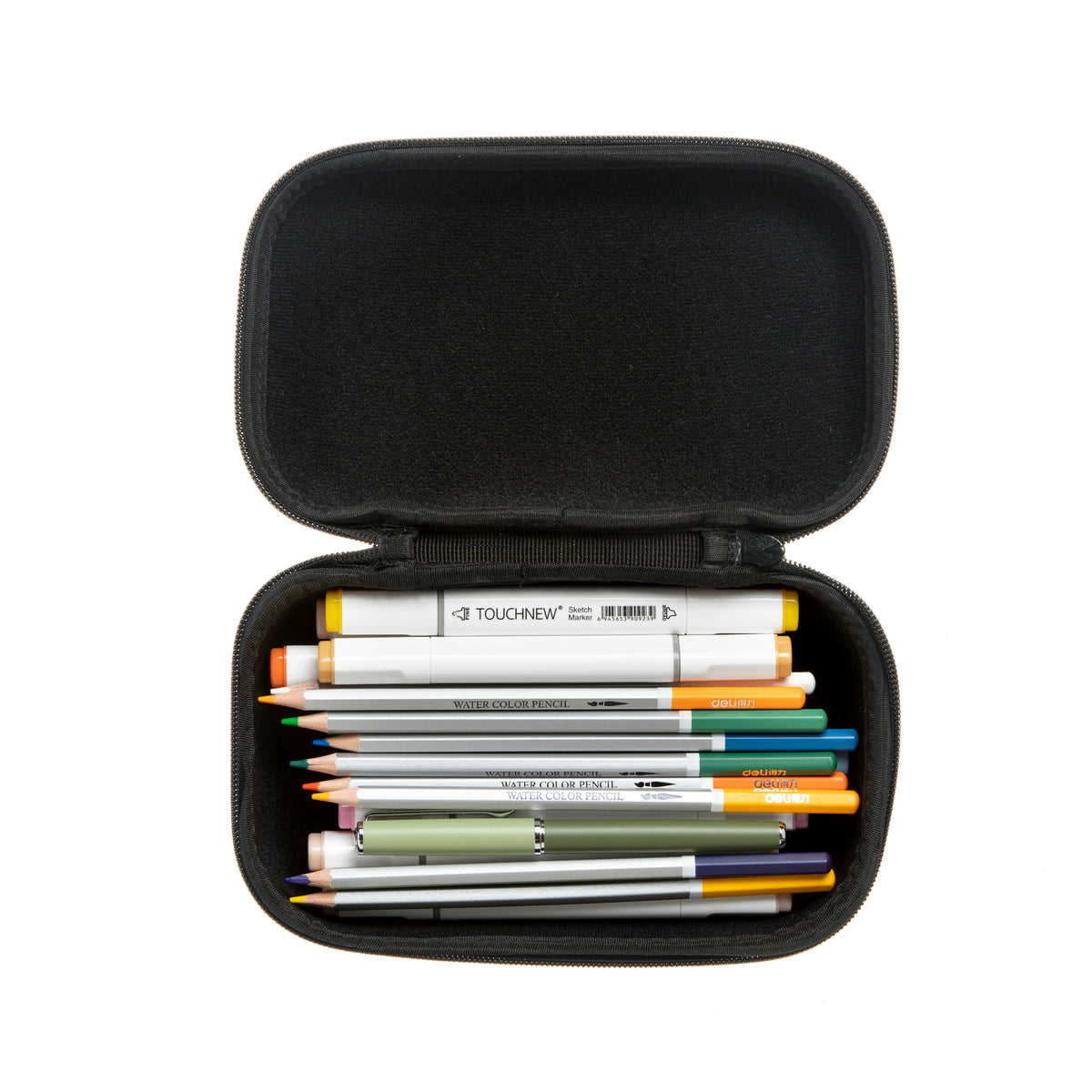 ZIPIT Large Hardtop Pencil Case for Kids, Teens & Artists – 60 Pen Capacity Crack-Proof Stationery Box, Machine Washable Marker & Colored Pencil Organizer (Kaleidoscope & Colorful Leaves)