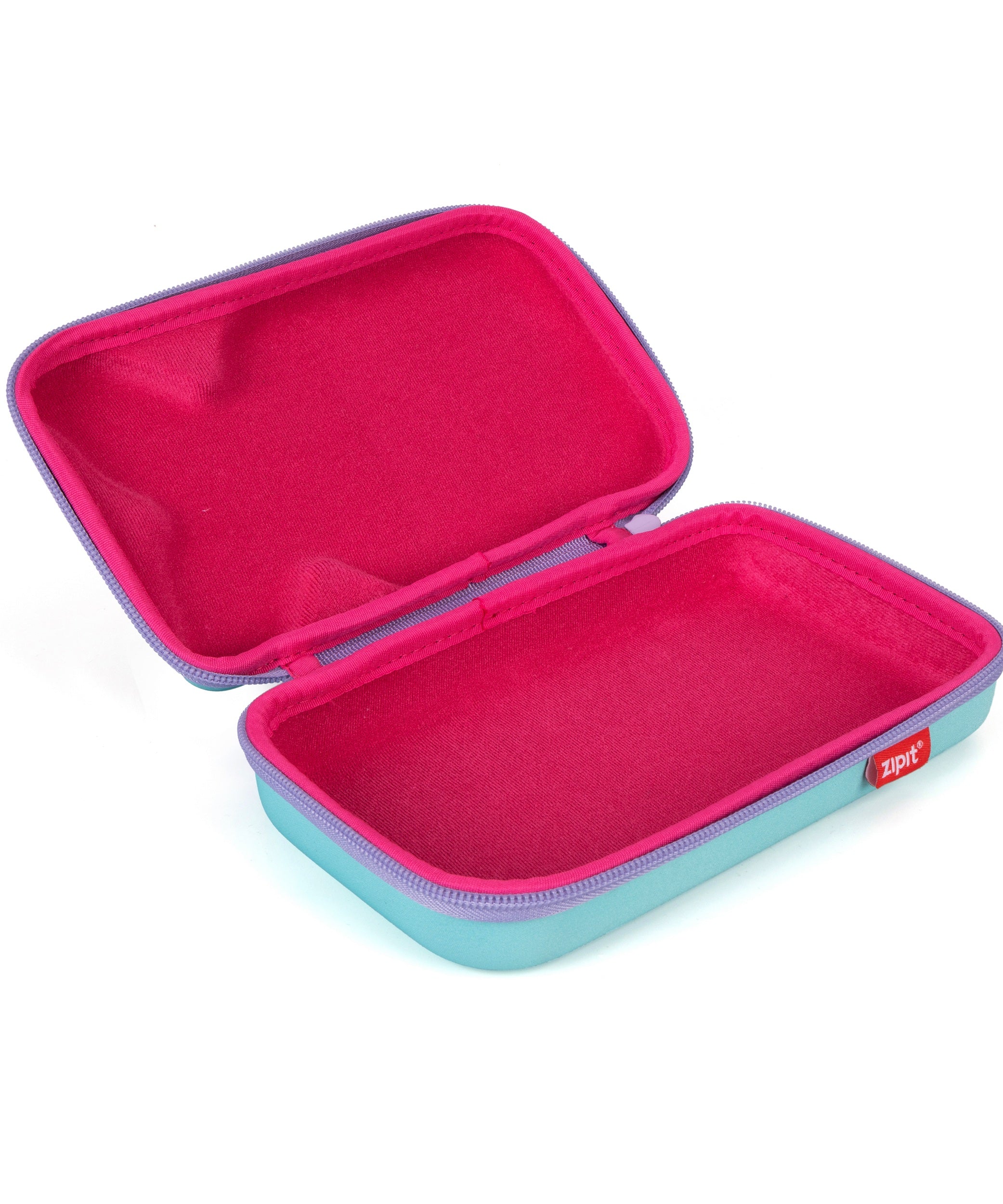 ZIPIT 3D Mermaid Hardtop Pencil Case for Girls – Embossed Mermaid Tail Hard Shell Pencil Box, Large Capacity Cute Stationery Organizer & Travel Makeup Pouch for School Supplies (Aqua Teal & Pink Scales)