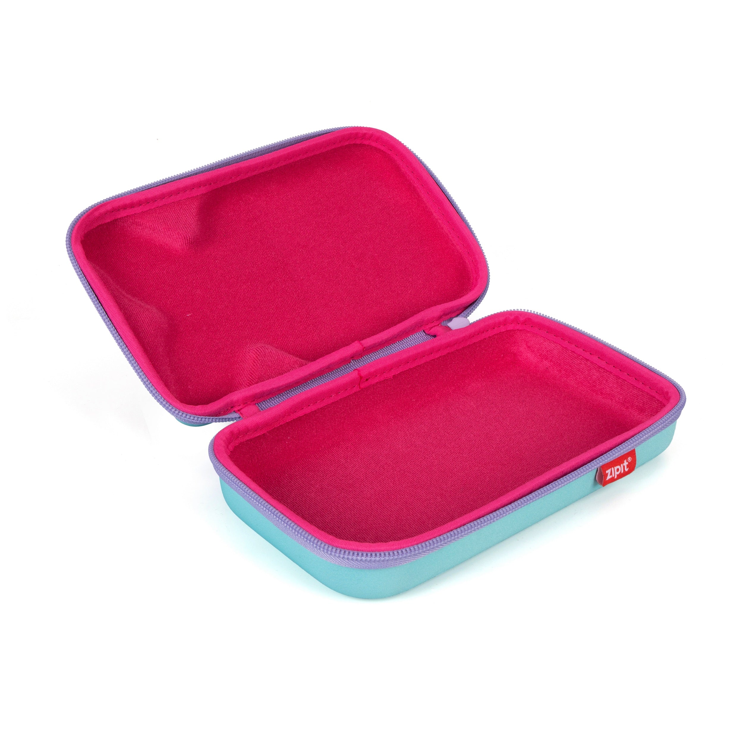 ZIPIT 3D Mermaid Hardtop Pencil Case for Girls – Embossed Mermaid Tail Hard Shell Pencil Box, Large Capacity Cute Stationery Organizer & Travel Makeup Pouch for School Supplies (Aqua Teal & Pink Scales)
