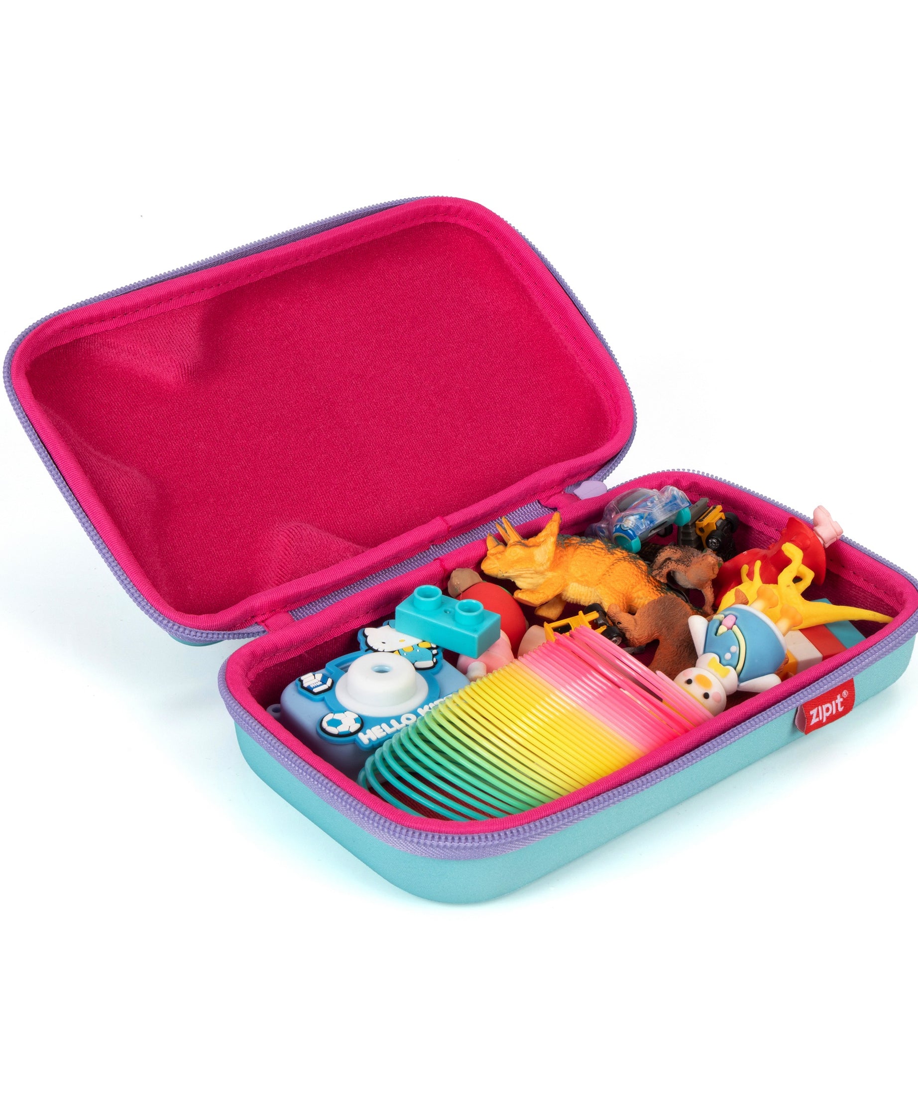 ZIPIT 3D Mermaid Hardtop Pencil Case for Girls – Embossed Mermaid Tail Hard Shell Pencil Box, Large Capacity Cute Stationery Organizer & Travel Makeup Pouch for School Supplies (Aqua Teal & Pink Scales)