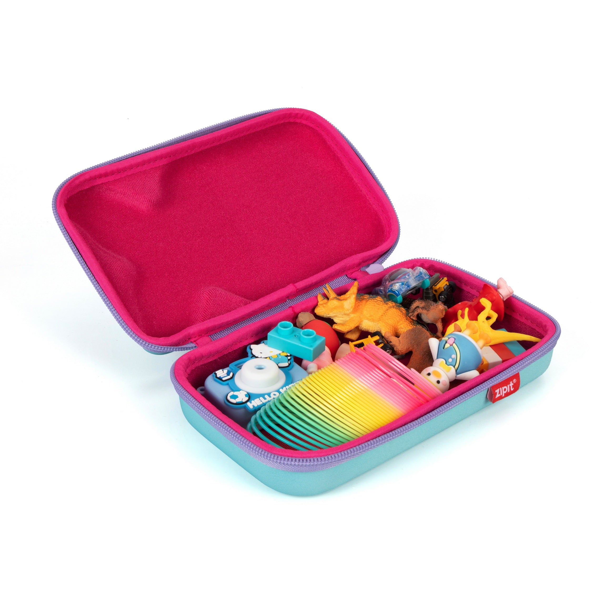 ZIPIT 3D Mermaid Hardtop Pencil Case for Girls – Embossed Mermaid Tail Hard Shell Pencil Box, Large Capacity Cute Stationery Organizer & Travel Makeup Pouch for School Supplies (Aqua Teal & Pink Scales)