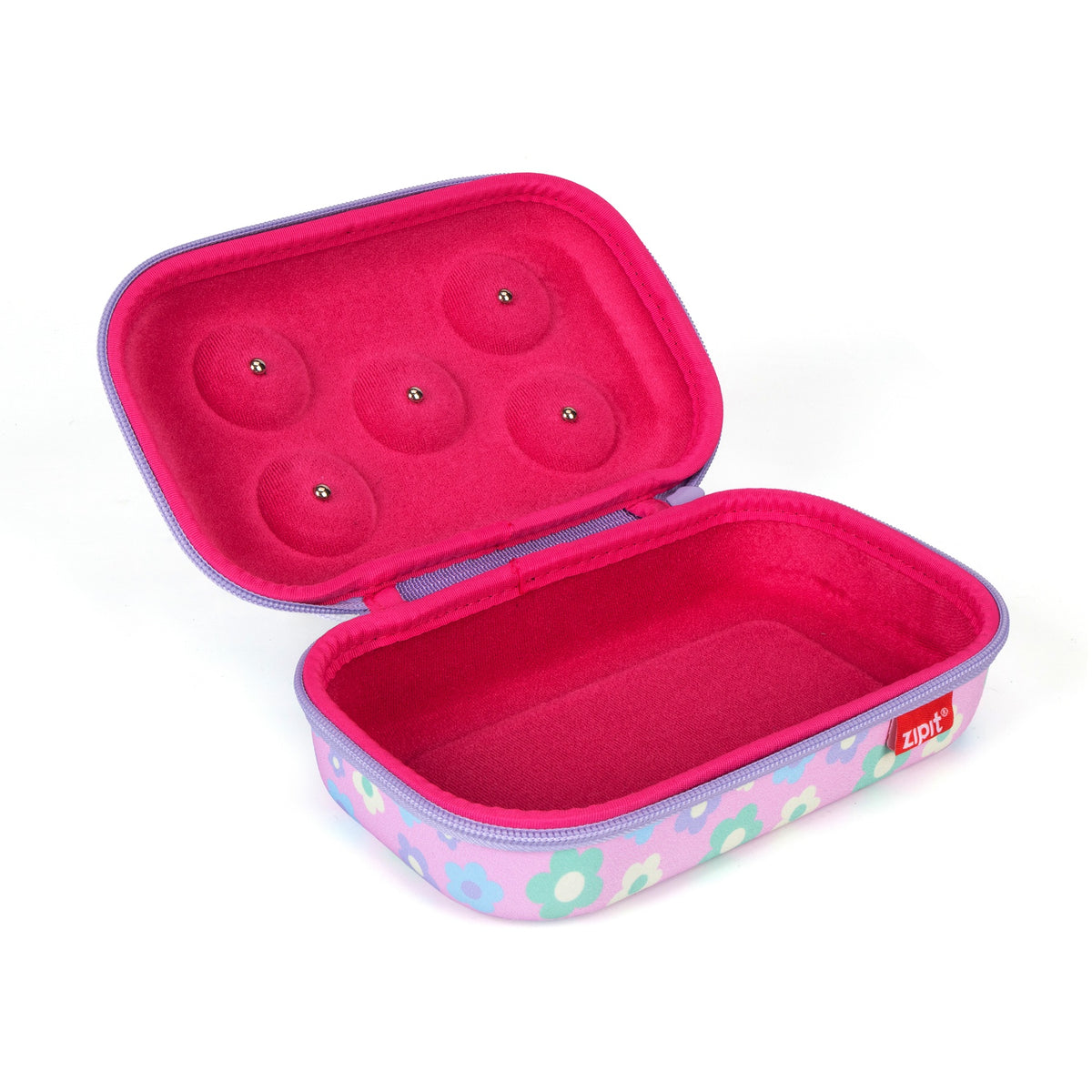 ZIPIT 3D Charms Hardtop Pencil Case for Kids – Molded Hard Shell Stationery Box with Tactile Rubber Charms, Large Capacity School Supplies Organizer for Boys & Girls (All-Star Sports & Pastel Flowers)
