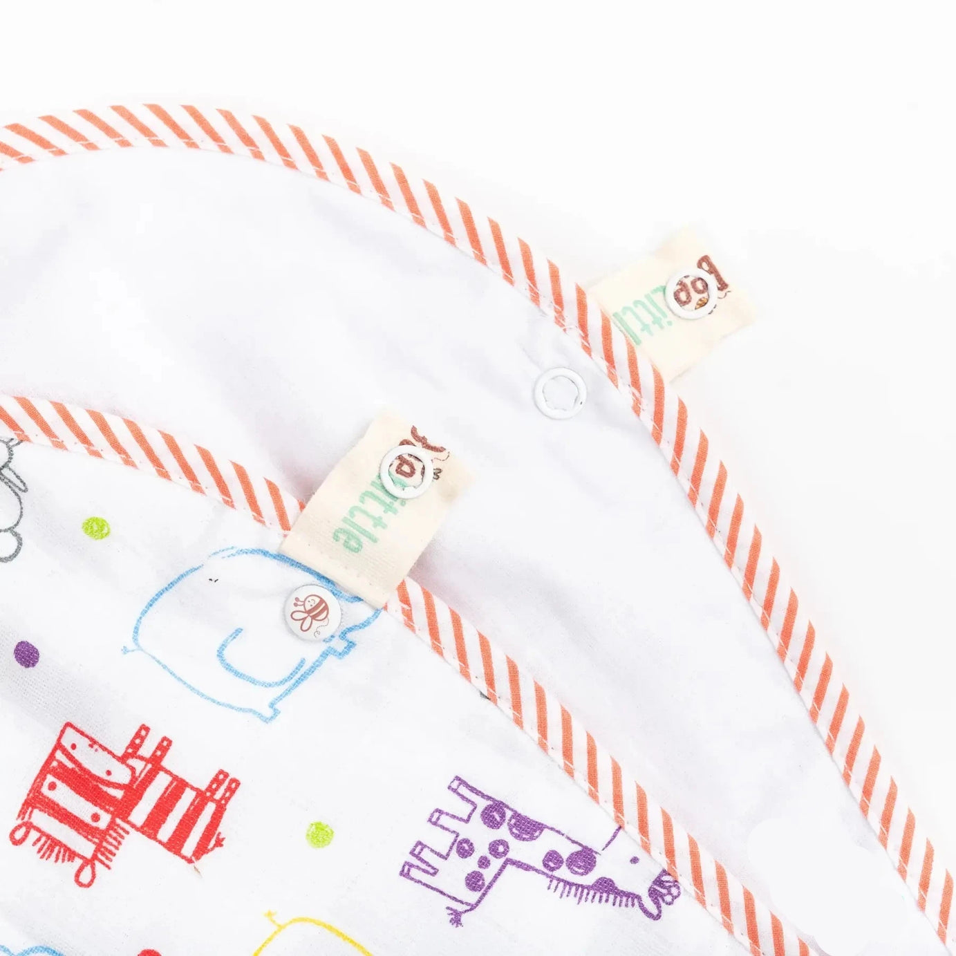 BeeLittle Organic Muslin Burpy Bib - Zoo Party | Ultra-Soft, Multi-Functional Bib and Burp Cloth | 58 cm x 23 cm