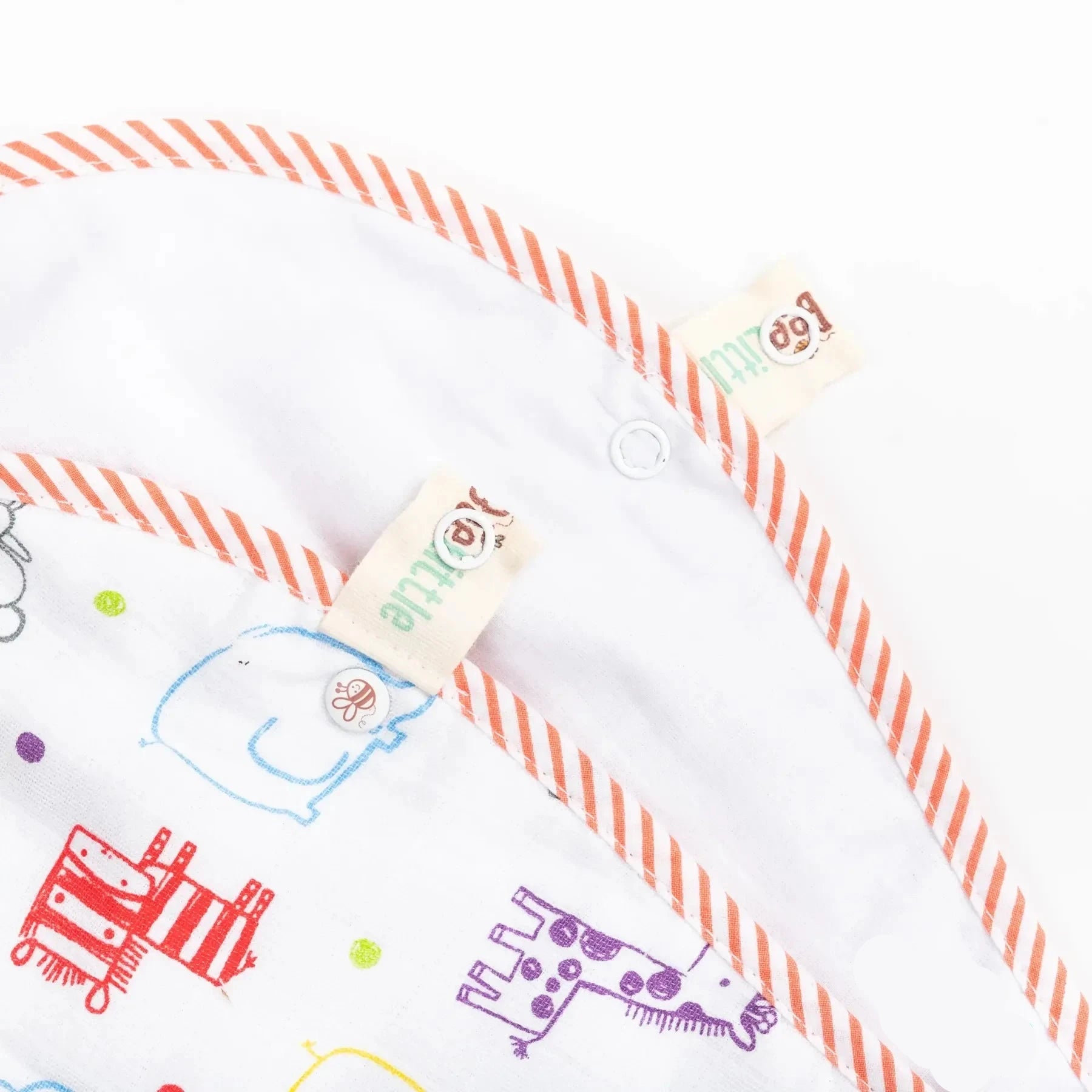 BeeLittle Organic Muslin Burpy Bib - Zoo Party | Ultra-Soft, Multi-Functional Bib and Burp Cloth | 58 cm x 23 cm