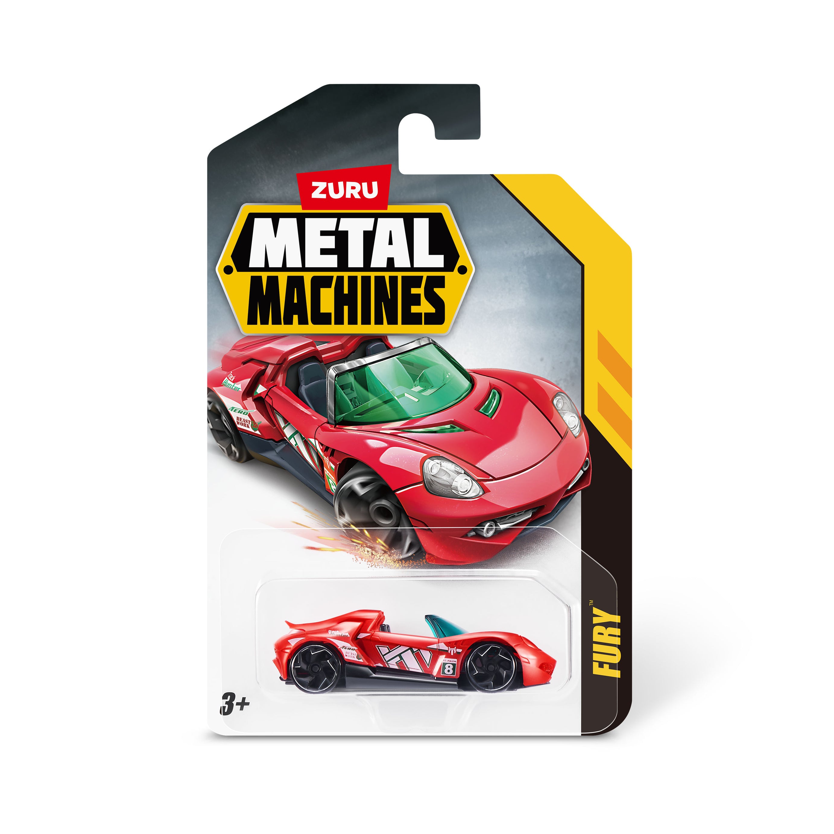 Zuru Metal Machines Fury (Red) | 1:64 Scale Die-Cast Supercar | Minimee Kids India | Gift for 3+ Years Kids