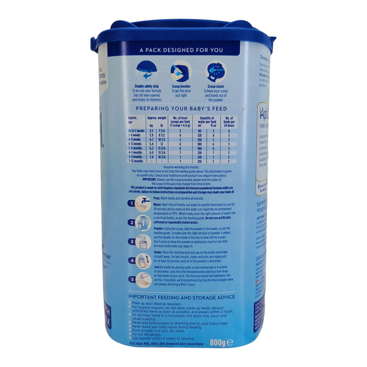 Aptamil First Infant Milk Stage 1 (0-6 Months) | 800g | Made in EU Ireland | Gentle Infant Formula for Healthy Growth - MINIMEE KIDS