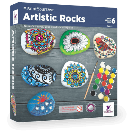 Toykraft #PaintYourOwn Artistic Rocks - DIY Rock Painting Kit for Ages 7+ | Create 6 Beautiful Painted Stones