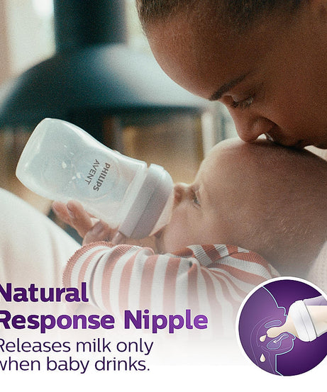 Philips Avent Natural Response Feeding Bottle with Ultra Soft Teat for Babies 1 month and above | 260ml | Pack of 2 - MINIMEE KIDS
