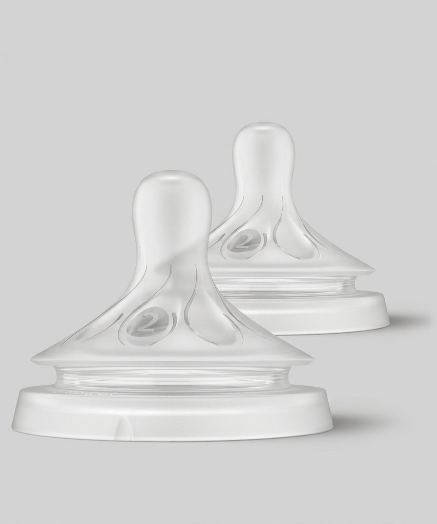 Philips Avent Natural Response Teat - Flow 2 (Slow Flow) | Pack of 2 | SCY962/02 - BPA-Free Anti-Colic Silicone Nipples for Newborns 0 Months+ | Works Like a Breast - MINIMEE KIDS