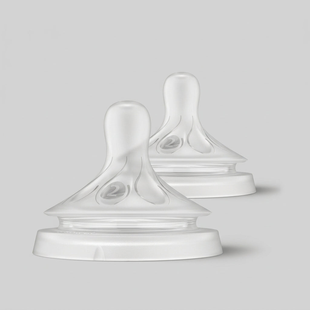 Philips Avent Natural Response Teat - Flow 2 (Slow Flow) | Pack of 2 | SCY962/02 - BPA-Free Anti-Colic Silicone Nipples for Newborns 0 Months+ | Works Like a Breast - MINIMEE KIDS