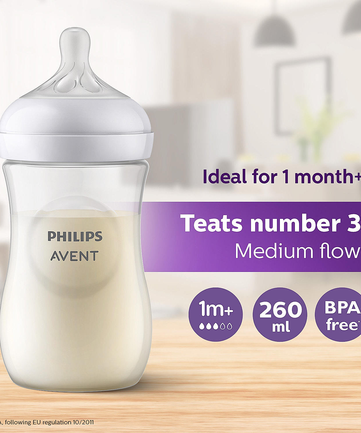 Philips Avent Natural Response Feeding Bottle with Ultra Soft Teat for Babies 1 month and above | 260ml | Pack of 2 - MINIMEE KIDS