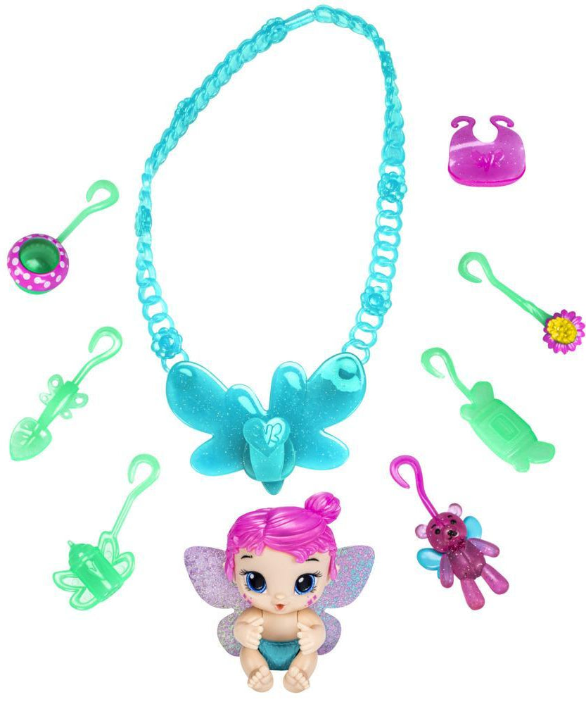 Hasbro Baby Alive Glo Pixies Minis Carry ‘n Care Necklace - Sugar Sprinkle Pixie Doll, 3.75-Inch Toy with Charm Necklace & Doll Carrier for Kids Ages 3+