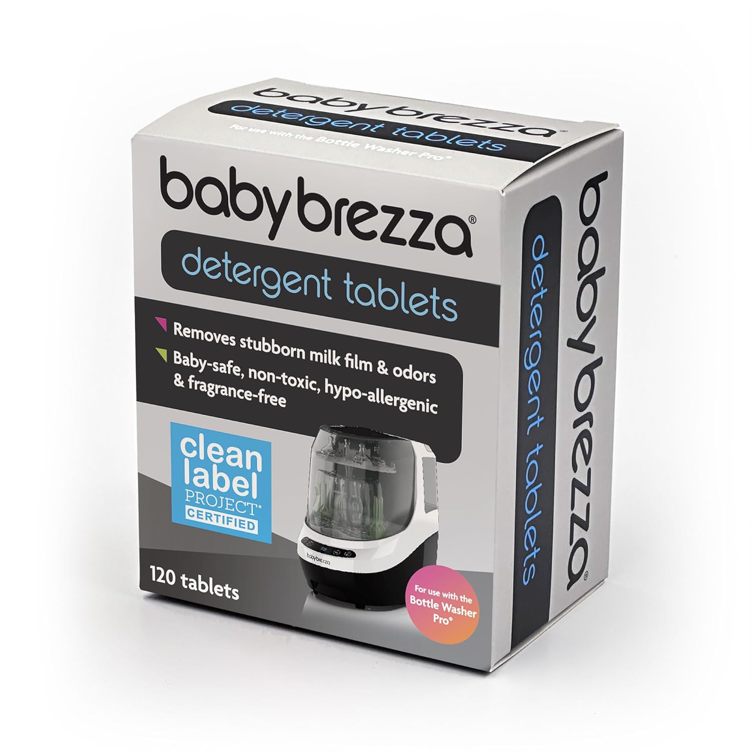 Baby Brezza Detergent Tablets - 120 Tablets | Safe & Powerful Baby Bottle Cleaning Solution