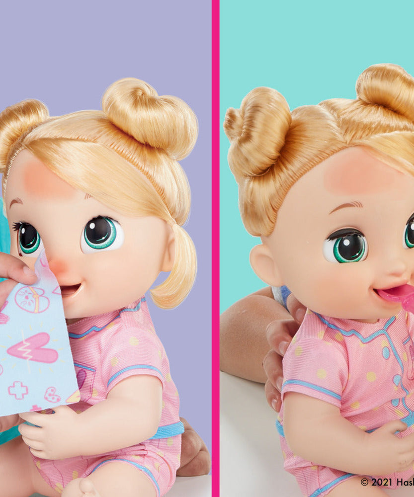 Baby Alive Lulu Achoo Doll - 12-Inch Interactive Doctor Play Toy with Lights, Sounds & Movements - Includes Doctor Station & Accessories - For Kids 3+ Years, Blonde Hair