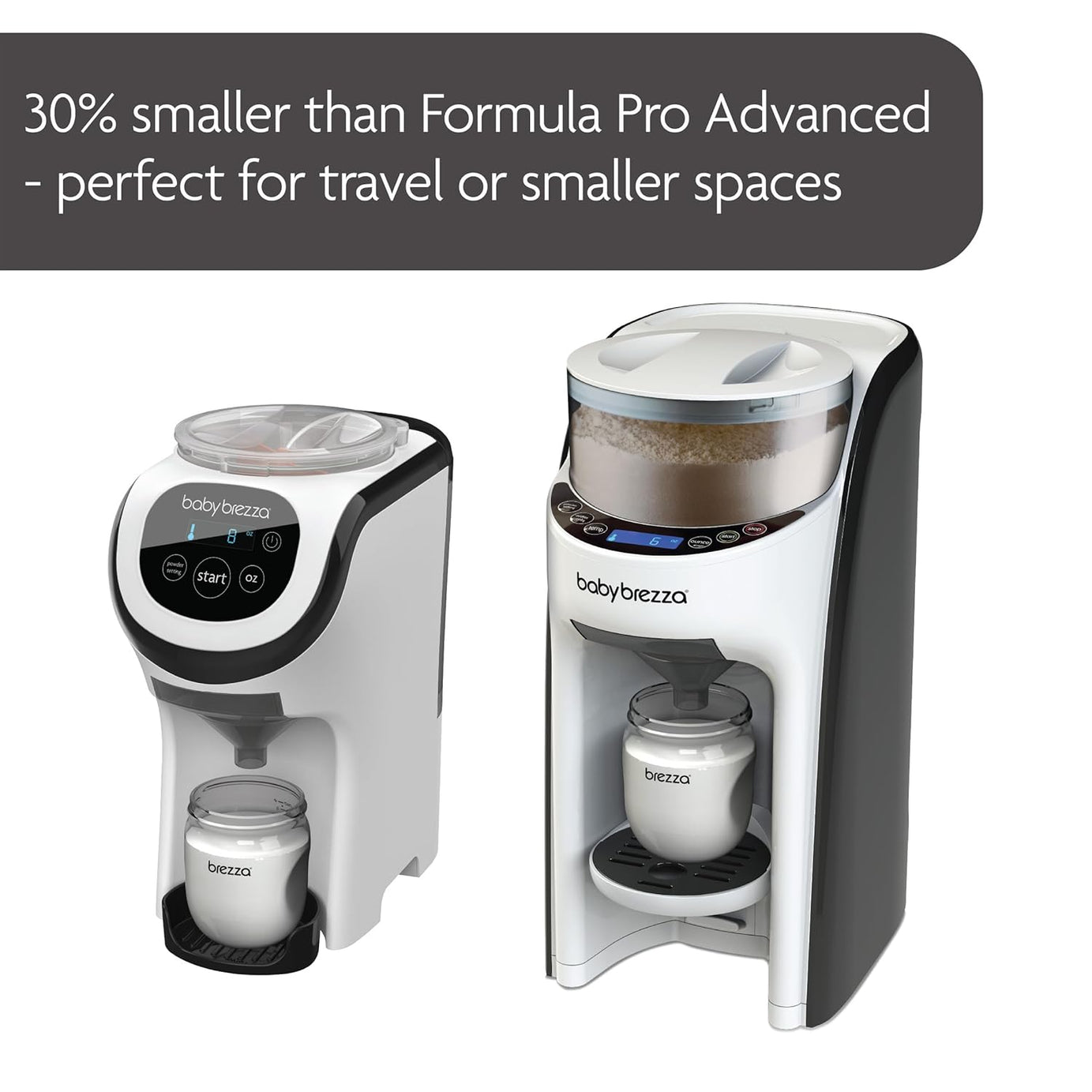 Baby Brezza Formula Pro Mini - Automatic Formula Maker for Quick and Easy Bottle Preparation | Compact, BPA-Free, and Adjustable Sizes
