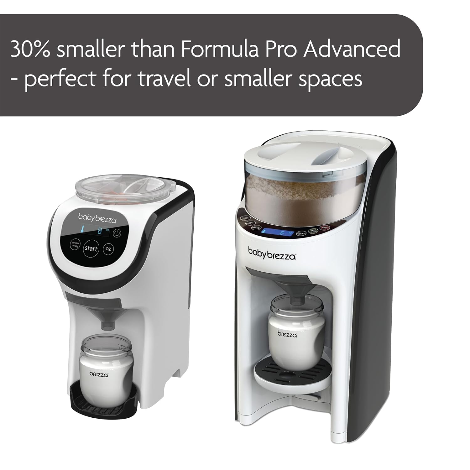 Baby Brezza Formula Pro Mini - Automatic Formula Maker for Quick and Easy Bottle Preparation | Compact, BPA-Free, and Adjustable Sizes