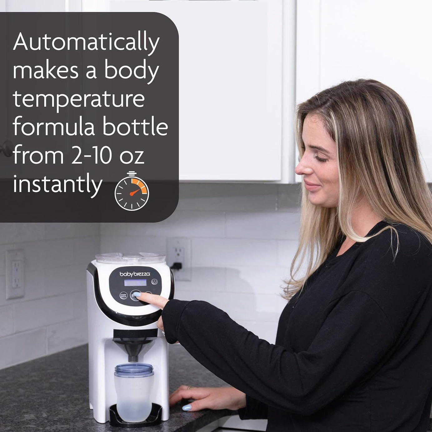 Baby Brezza Formula Pro Mini - Automatic Formula Maker for Quick and Easy Bottle Preparation | Compact, BPA-Free, and Adjustable Sizes