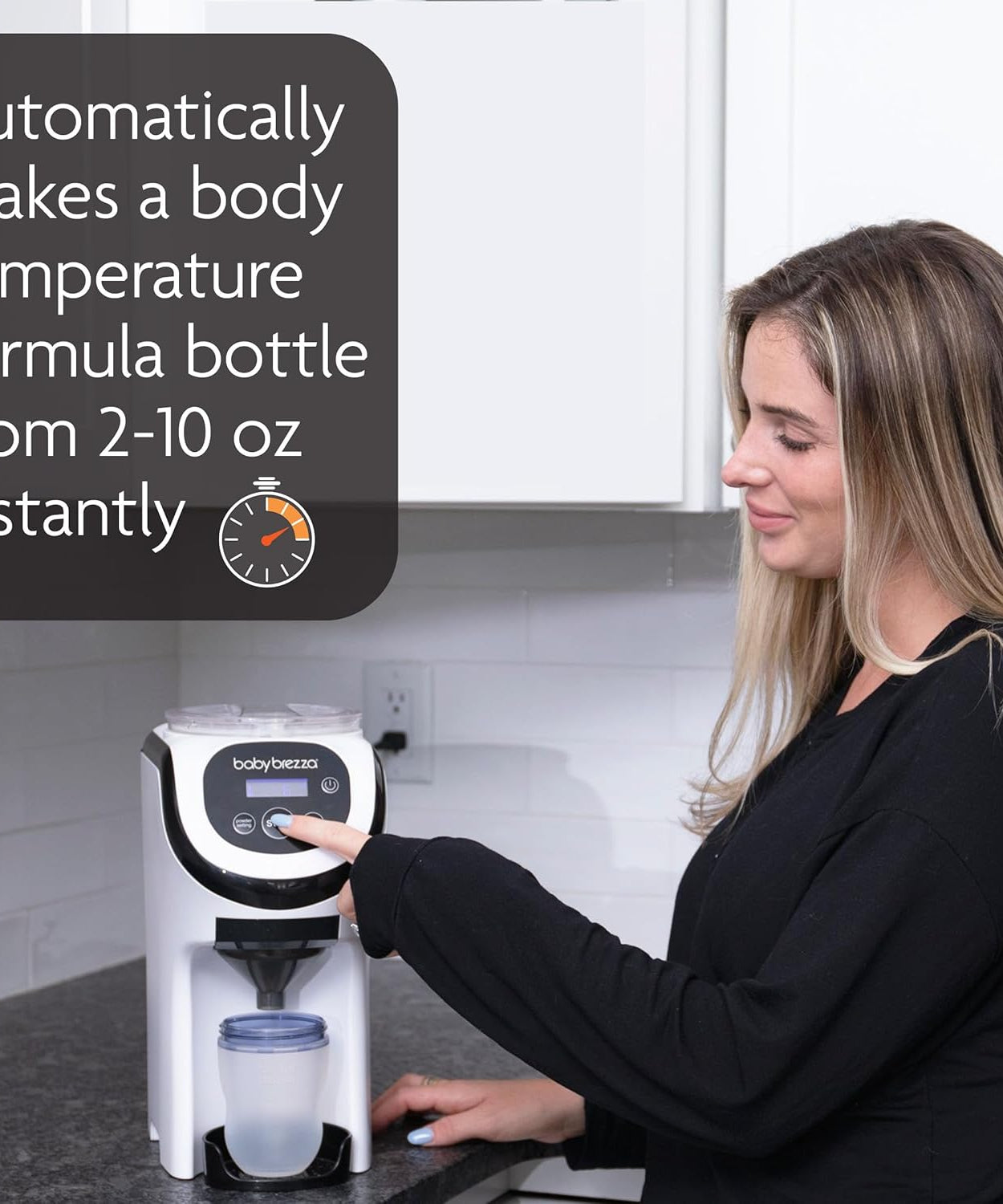 Baby Brezza Formula Pro Mini - Compact Automatic Baby Formula Maker | Space-Saving Instant Mixing & Heating Station for Perfect Bottles | 2-10oz Capacity & BPA-Free - MINIMEE KIDS
