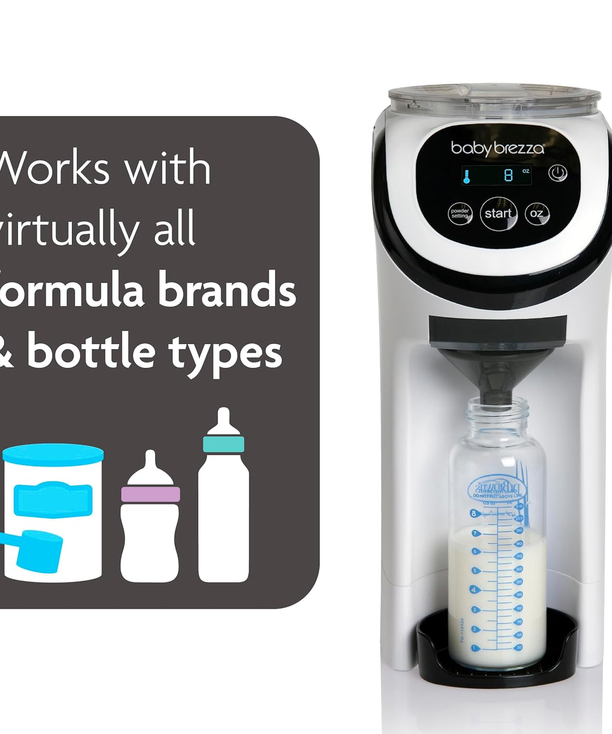Baby Brezza Formula Pro Mini - Compact Automatic Baby Formula Maker | Space-Saving Instant Mixing & Heating Station for Perfect Bottles | 2-10oz Capacity & BPA-Free - MINIMEE KIDS