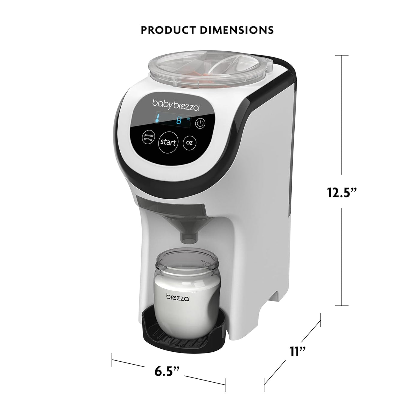 Baby Brezza Formula Pro Mini - Automatic Formula Maker for Quick and Easy Bottle Preparation | Compact, BPA-Free, and Adjustable Sizes