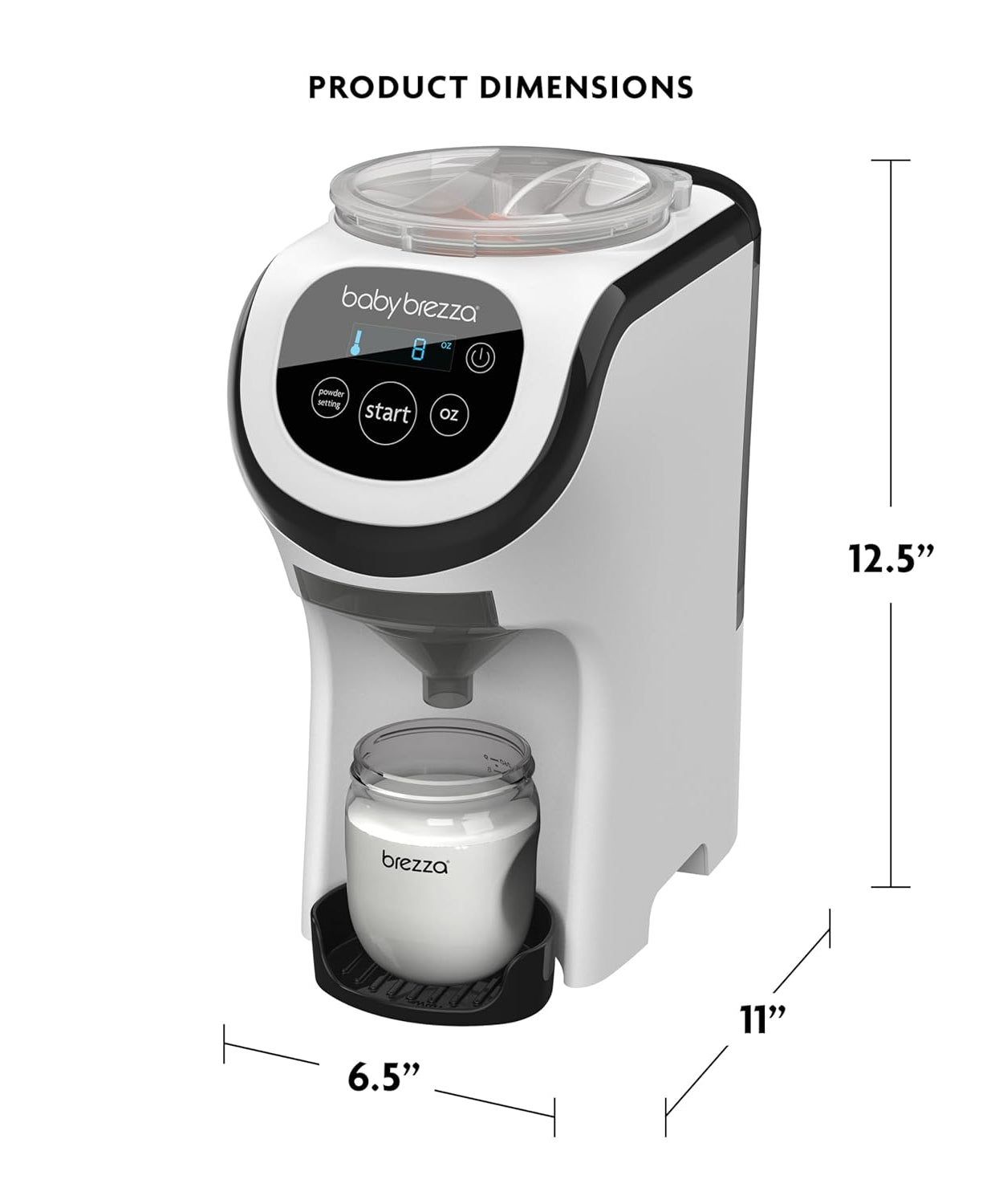 Baby Brezza Formula Pro Mini - Compact Automatic Baby Formula Maker | Space-Saving Instant Mixing & Heating Station for Perfect Bottles | 2-10oz Capacity & BPA-Free - MINIMEE KIDS